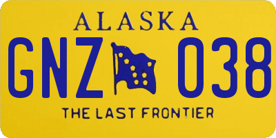 AK license plate GNZ038