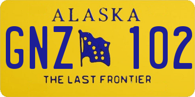 AK license plate GNZ102