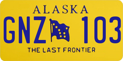 AK license plate GNZ103