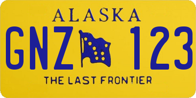 AK license plate GNZ123