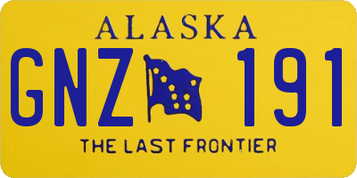 AK license plate GNZ191