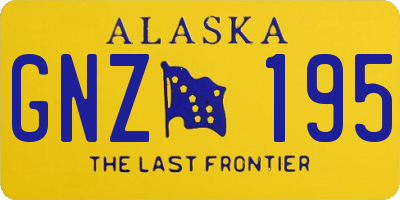 AK license plate GNZ195