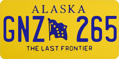 AK license plate GNZ265