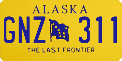 AK license plate GNZ311