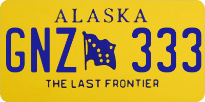 AK license plate GNZ333