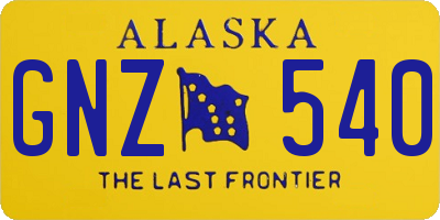 AK license plate GNZ540