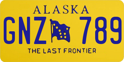 AK license plate GNZ789