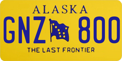 AK license plate GNZ800