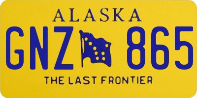 AK license plate GNZ865