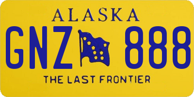 AK license plate GNZ888