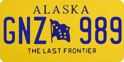 AK license plate GNZ989