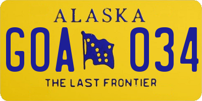 AK license plate GOA034