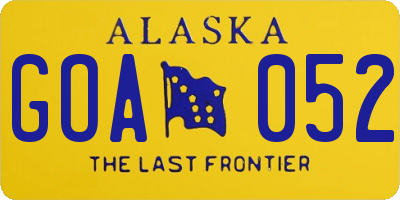 AK license plate GOA052