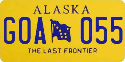 AK license plate GOA055