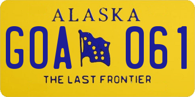 AK license plate GOA061