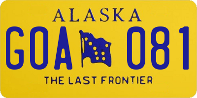 AK license plate GOA081