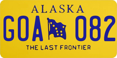 AK license plate GOA082