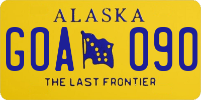 AK license plate GOA090