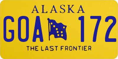 AK license plate GOA172