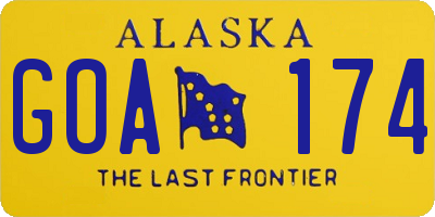 AK license plate GOA174