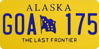 AK license plate GOA175