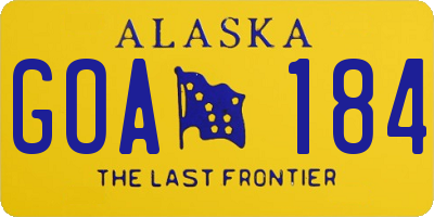 AK license plate GOA184