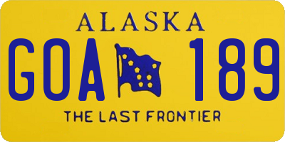 AK license plate GOA189