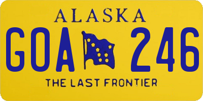 AK license plate GOA246