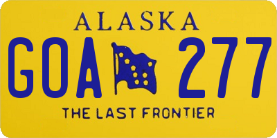 AK license plate GOA277