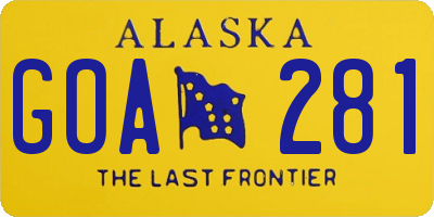 AK license plate GOA281