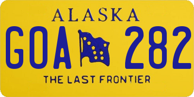 AK license plate GOA282