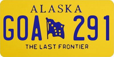 AK license plate GOA291