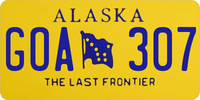 AK license plate GOA307