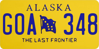 AK license plate GOA348