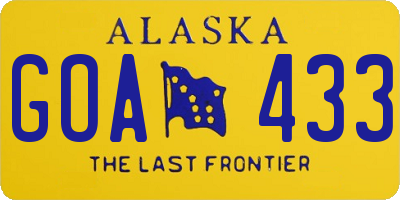 AK license plate GOA433