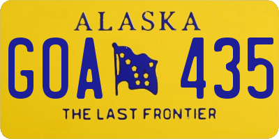 AK license plate GOA435