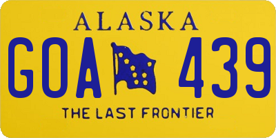 AK license plate GOA439