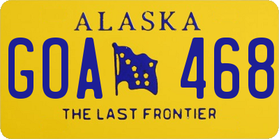 AK license plate GOA468