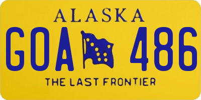 AK license plate GOA486