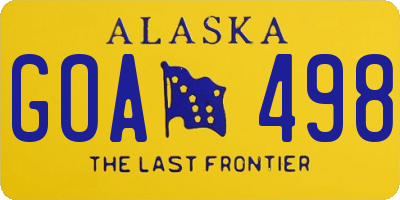 AK license plate GOA498