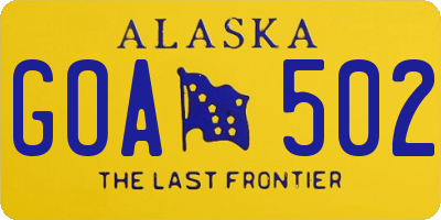 AK license plate GOA502