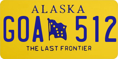 AK license plate GOA512