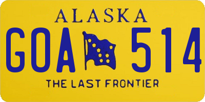 AK license plate GOA514