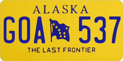 AK license plate GOA537