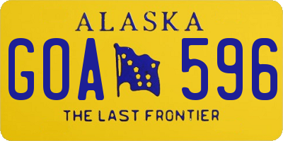 AK license plate GOA596