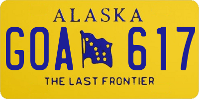 AK license plate GOA617