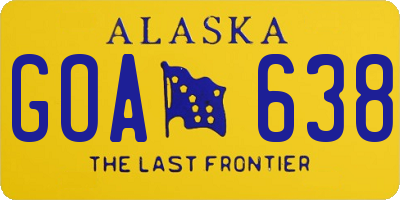 AK license plate GOA638