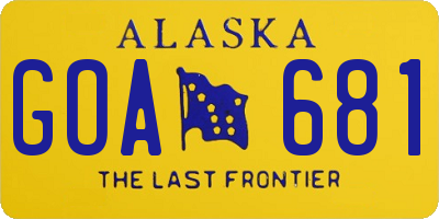 AK license plate GOA681