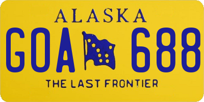 AK license plate GOA688