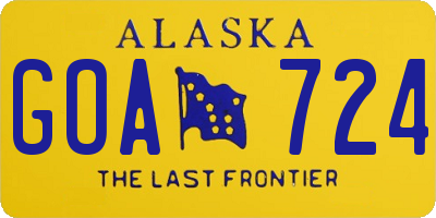 AK license plate GOA724